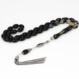 Tesbihevim | Amber Tasbih with Silver Kazaz Tassel