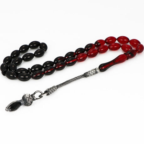 Tesbihevim | Fire Amber Tasbih with Silver Kazaz Tassel