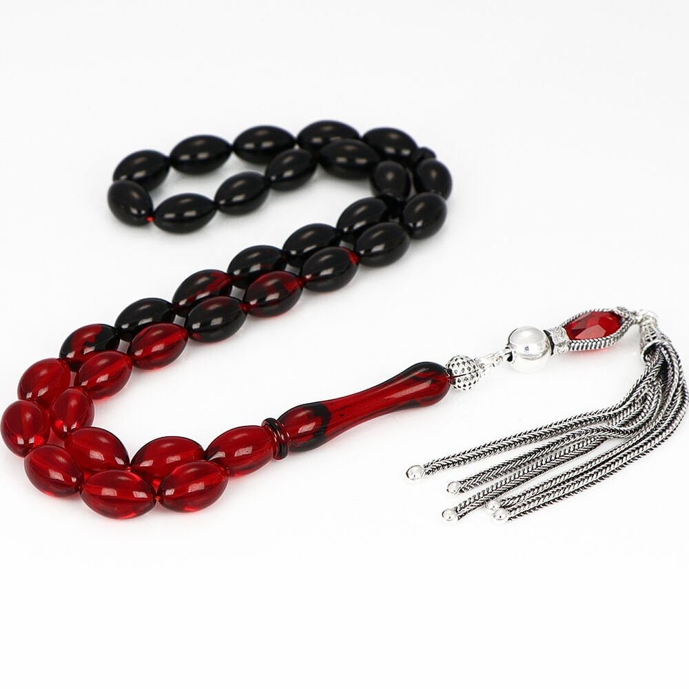 Tesbihevim | Fire Amber Tasbih with Silver Tassel