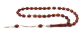 Tesbihevim | Kuka Wood Tasbih Barley Cut with 925 Sterling Silver Tassel