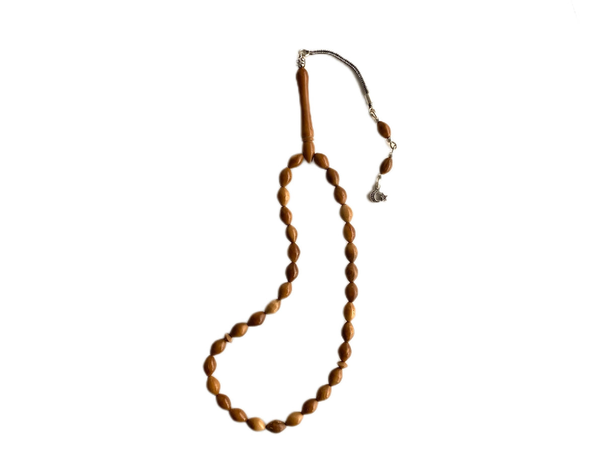 Tesbihevim | Plain Kuka Wood Tasbih with Silver Tassel