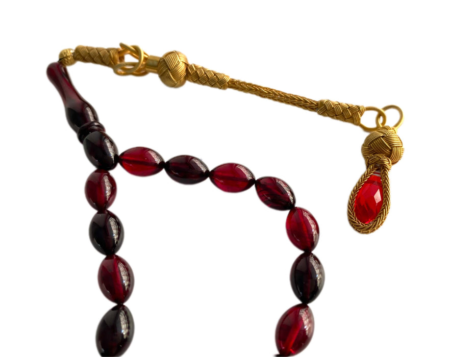 Tesbihevim | Silver Case Tassel Hareli Fire Amber Tasbih Tesbihevim Prayer Beads