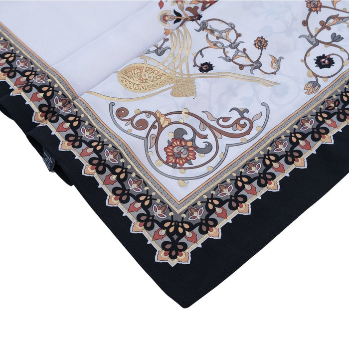 Tugra Breathable Lightweight Scarf in Black Color