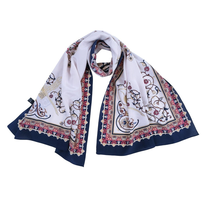 Tugra Breathable Lightweight Scarf in Blue Color
