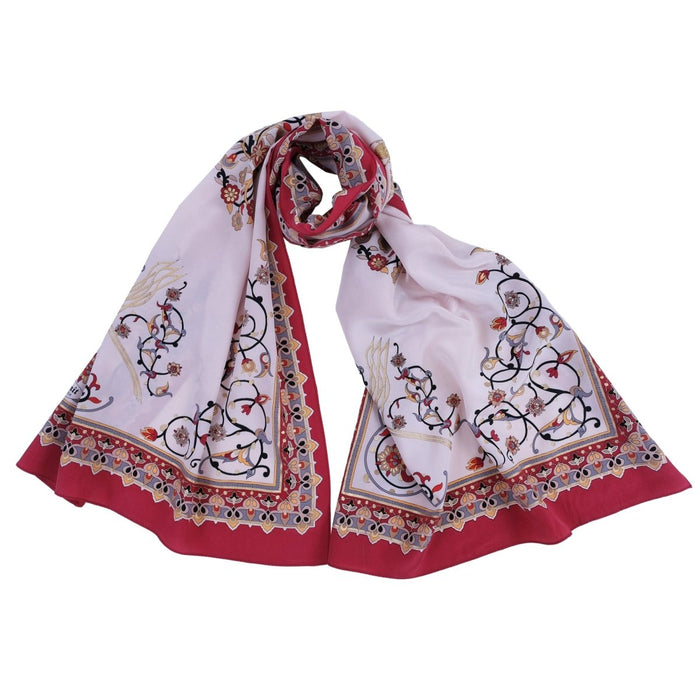 Tugra Breathable Lightweight Scarf in Red Color