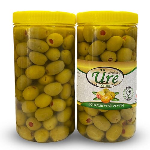 Ure Zeytin | Domat Green Olives with Pepper 1kg
